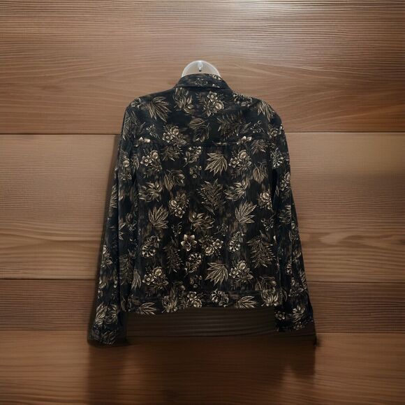Christopher & Banks Women's Stretch Button-Up Shirt Multi Large Floral Print - Picture 4 of 8